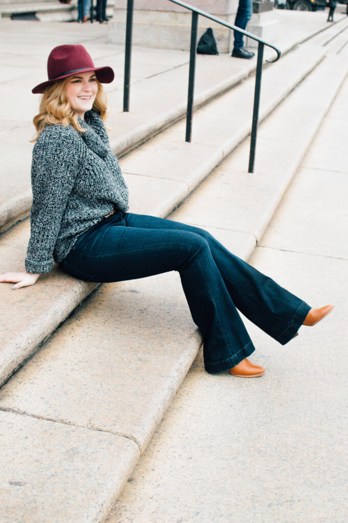 Flare Jeans and Oversized Sweater