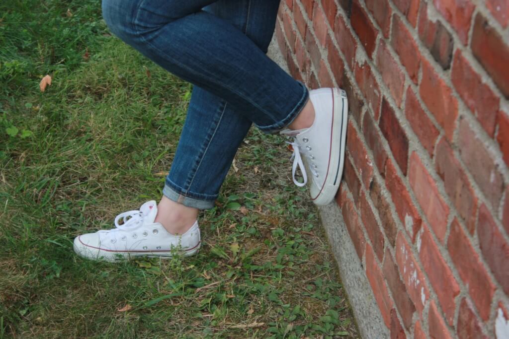 Moto Jacket OOTD sneaker closeup